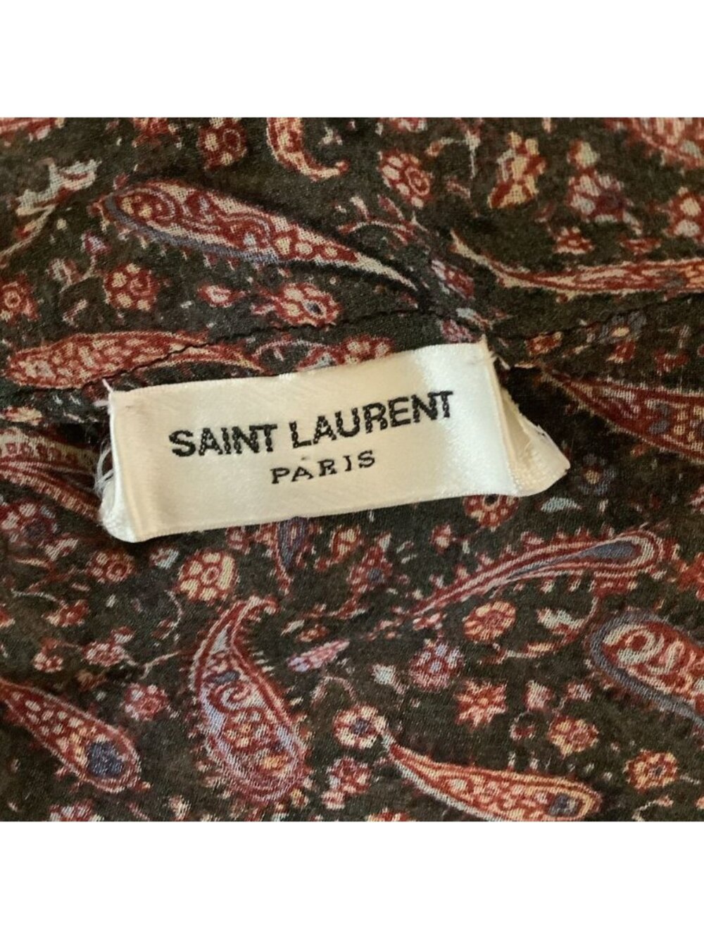 Saint Laurent Paisley Print Ruffled Blouse Top Long Sleeve Authentic Size F44/L - Picture 6 of 11